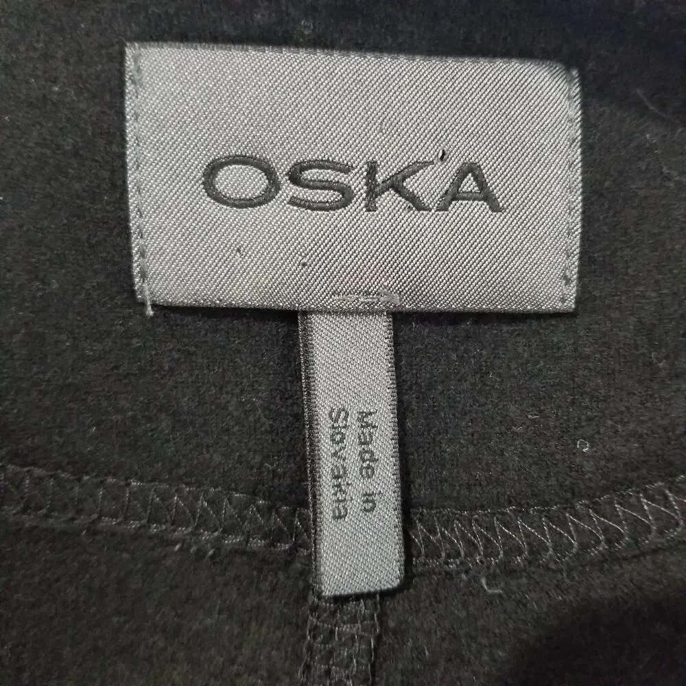 Oska Danielle Jacket 532 Size 1 Black Virgin Wool Peplum Waistcoat Legenlook